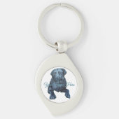 Black Lab Sleutelhanger Blue Dog Persoonlijke Sleu (Voorkant)