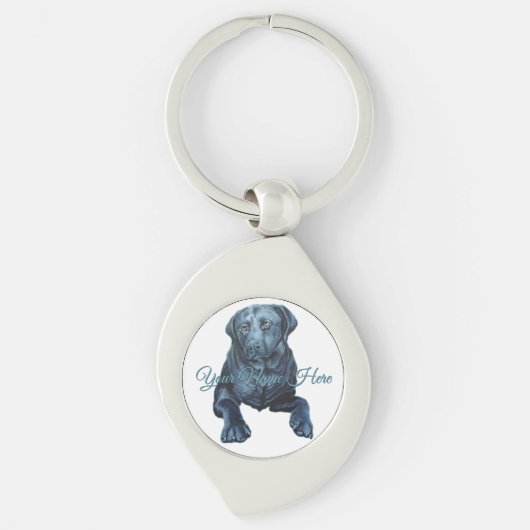Black Lab Sleutelhanger Blue Dog Persoonlijke Sleu (Voorkant)