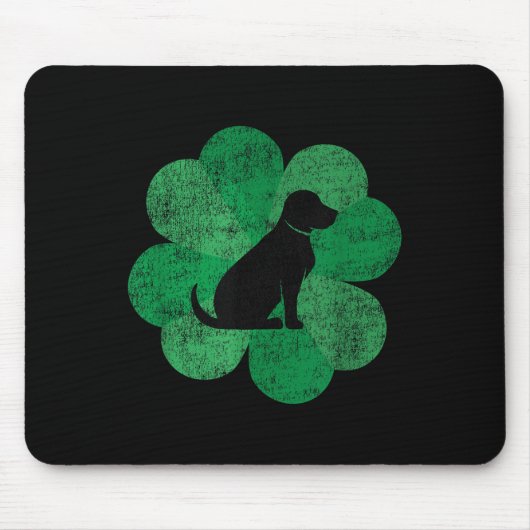 Black Lab St. Patricks Day Shirt - Retro Labrador Muismat (Voorkant)