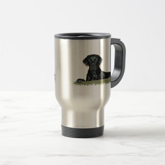 Black Lab Stainless Steel Travel Mug Reisbeker (Voorkant rechts)