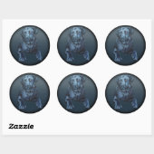 Black Lab Sticker Blue Dog Art Stickers (Vel)