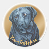Black Lab Sticker Blue Dog Art Stickers (Voorkant)