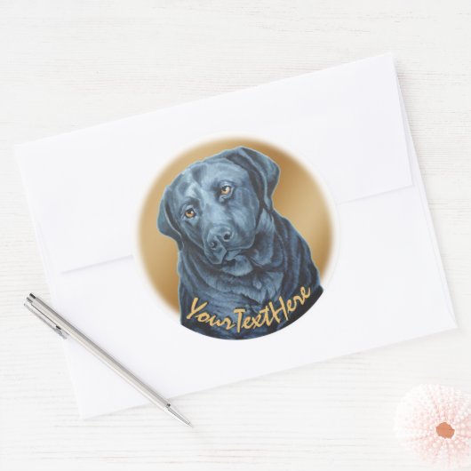 Black Lab Sticker Blue Dog Art Stickers (Envelop)