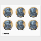 Black Lab Sticker Blue Dog Art Stickers (Vel)