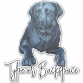 Black Lab Sticker Custom Labrador Dog Decals (Voorkant)