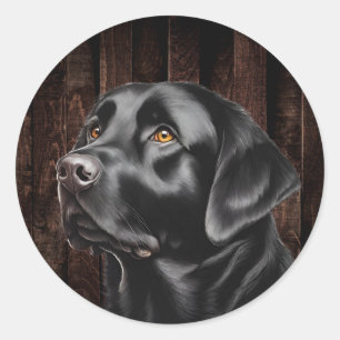 Black Lab-Stickers Ronde Sticker