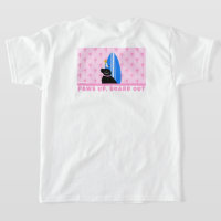 Black Lab Surf Dog Pink Girl's T-shirt