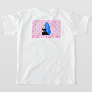 Black Lab Surf Dog Pink Girl's T-shirt