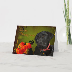 Black Lab Thanksgiving Card Feestdagen Kaart