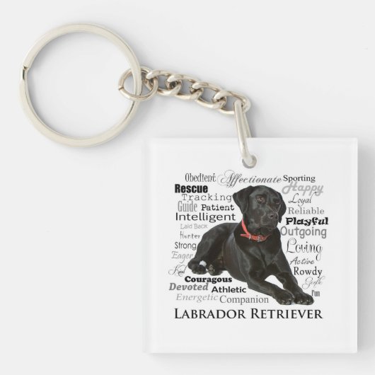 Black Lab Traits Sleutelhanger (Voorkant)