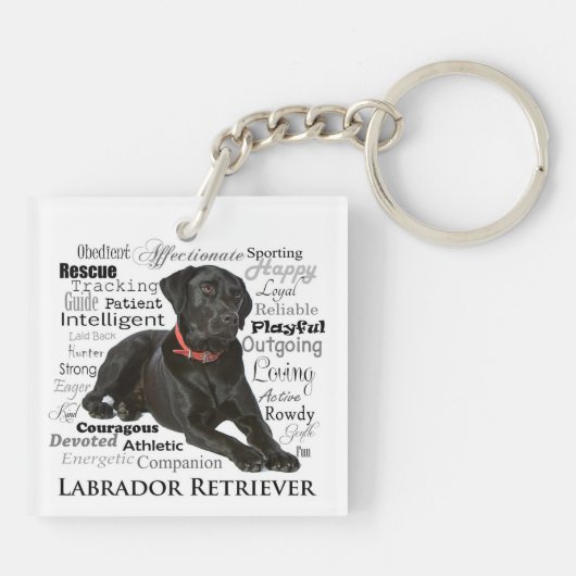Black Lab Traits Sleutelhanger (Achterkant)
