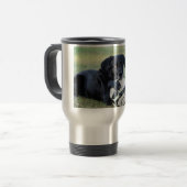 Black lab Travel mug in roestvrij staal. Reisbeker (Voorkant links)