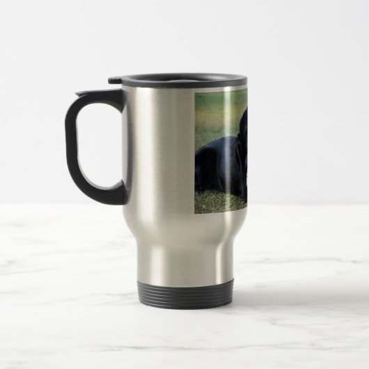 Black lab Travel mug in roestvrij staal. Reisbeker (Links)