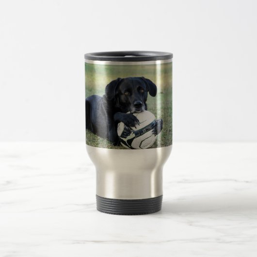 Black lab Travel mug in roestvrij staal. Reisbeker (Center)