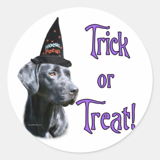 Black Lab Trick-Sticker Ronde Sticker (Voorkant)