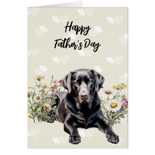 Black Lab Vaderdag Bericht gevouwen kaart (Voorkant)