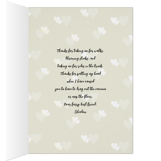 Black Lab Vaderdag Bericht gevouwen kaart (Binnen (Rechts))