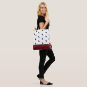 Black Lab Vakantie Kerstman Hoed Gingham Rood Tote Bag (Op model)