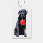 Black Lab Vakantie - Labrador Kerst - Black Lab Cadeaulabel (Voorkant)