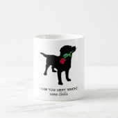 Black Lab Valentijn Hond met rode roos Koffiemok (Center)