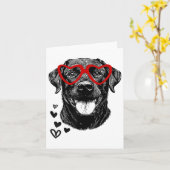 Black Lab Valentijnsdag voor Dog Pet Lover Mannen  Kaart (Gele Bloem)