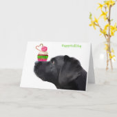 Black Lab Verjaardag Kaart - Verjaardag van de hon (Gele Bloem)