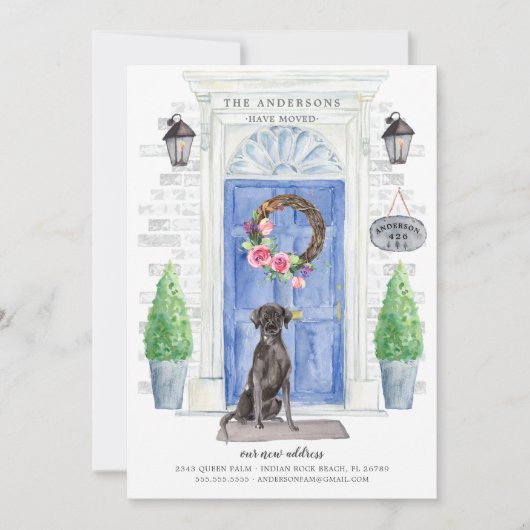 Black Lab voordeur bewegende aankondiging (Voorkant)