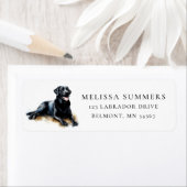 Black Lab Waterverf Labrador Retouradreslabel Etiket (Insitu)