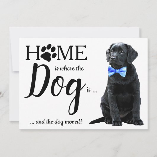 Black Lab We hebben Dog Moving Aankondiging (Voorkant)