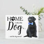 Black Lab We hebben Dog Moving Aankondiging (Staand voorkant)
