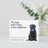 Black Lab We hebben nieuwe Adres Dog Moving Annou  Briefkaart (Staand voorkant)