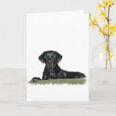 Black Lab-Wenskaart Kaart (Gele Bloem)