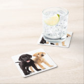 Black Lab Yellow Labrador Retriever Puppy Dog Kartonnen Onderzetters (Insitu)