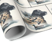Black Labarador Retriever en Mallard Ducks Cadeaupapier (Rol Hoek)