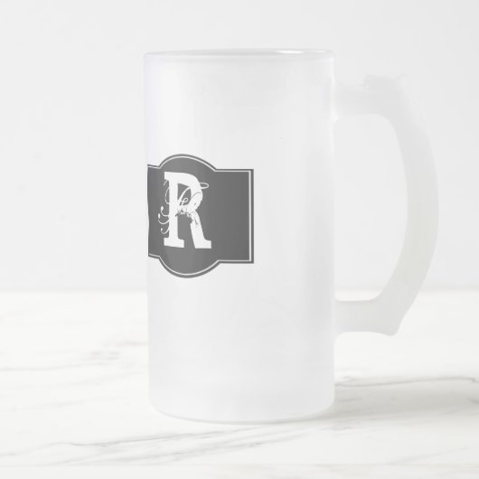 Black Label Monogramed Matglas Bierpul (Rechts)