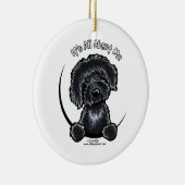 Black Labradodle IAAM Keramisch Ornament (Rechts)