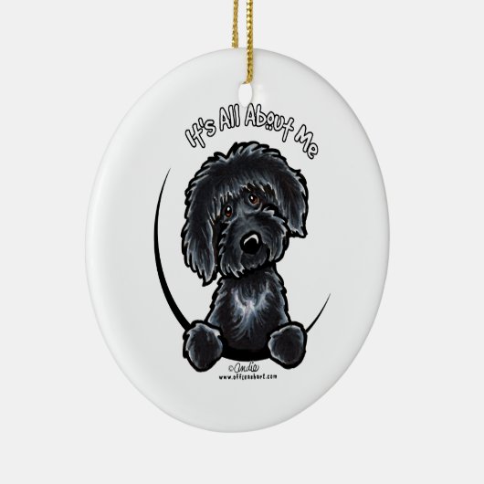Black Labradodle IAAM Keramisch Ornament (Rechts)
