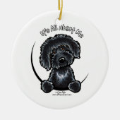 Black Labradodle IAAM Keramisch Ornament (Voorkant)