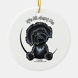 Black Labradodle IAAM Keramisch Ornament