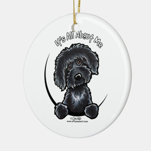 Black Labradodle IAAM Keramisch Ornament (Links)