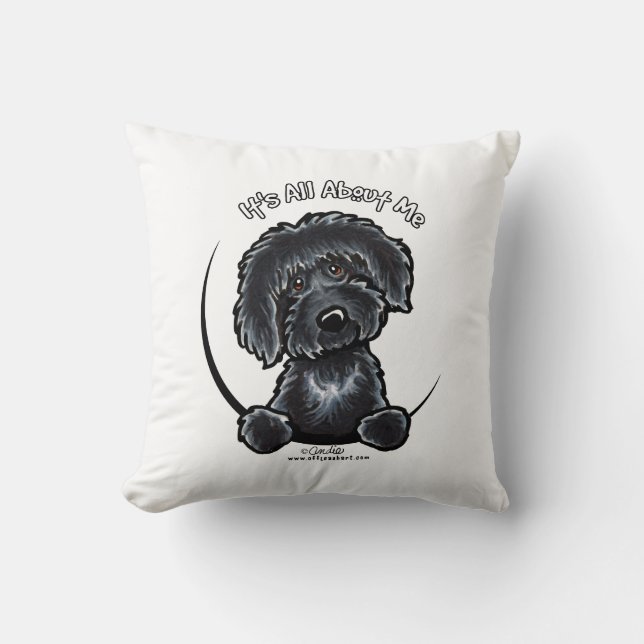 Black Labradodle IAAM Kussen (Voorkant)