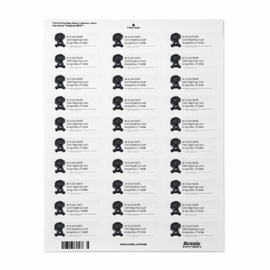 Black Labradoedle Clean en Simple Etiket (Full Sheet)