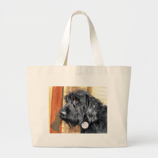 Black Labradoodle #1 Bag Grote Tote Bag (Voorkant)