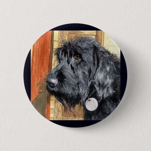 Black Labradoodle #1 Button (Voorkant)
