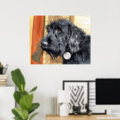 Black Labradoodle #1 Print (Thuiskantoor)
