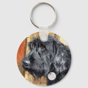 Black Labradoodle #1 Sleutelhanger