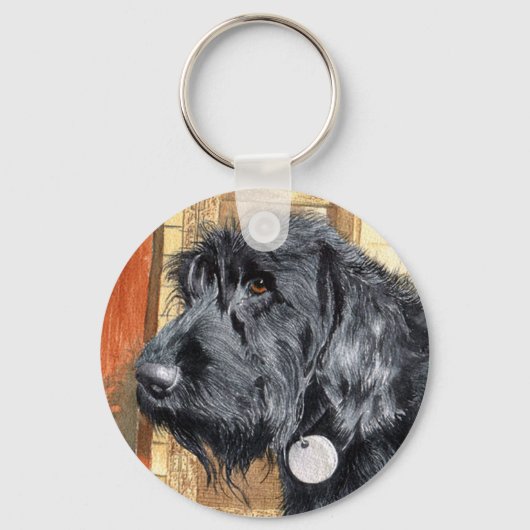 Black Labradoodle #1 Sleutelhanger (Voorkant)