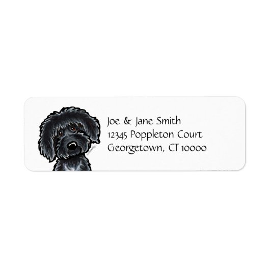 Black Labradoodle Art Etiket (Voorkant)