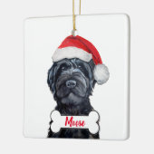 Black Labradoodle/Black Goldendole Ceramic Orn Keramisch Ornament (Links)