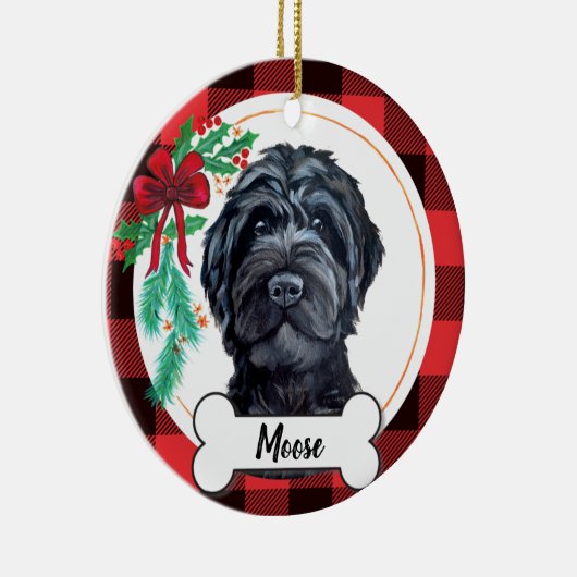 Black Labradoodle/Black Goldendoodle Keramisch Ornament (Rechts)